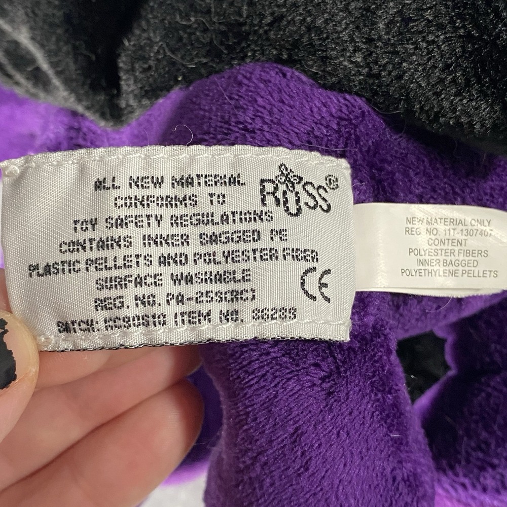 Russ Big Eye Lil Peepers Edward Purple Bat Plush Stuffed Animal Rare Collectable - Picture 6 of 7